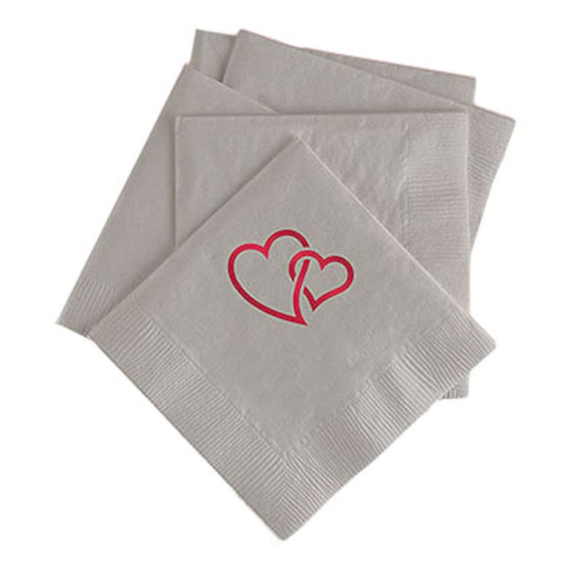 Interlocking Heart Print Napkins Paper Wedding Napkin Etsy Canada