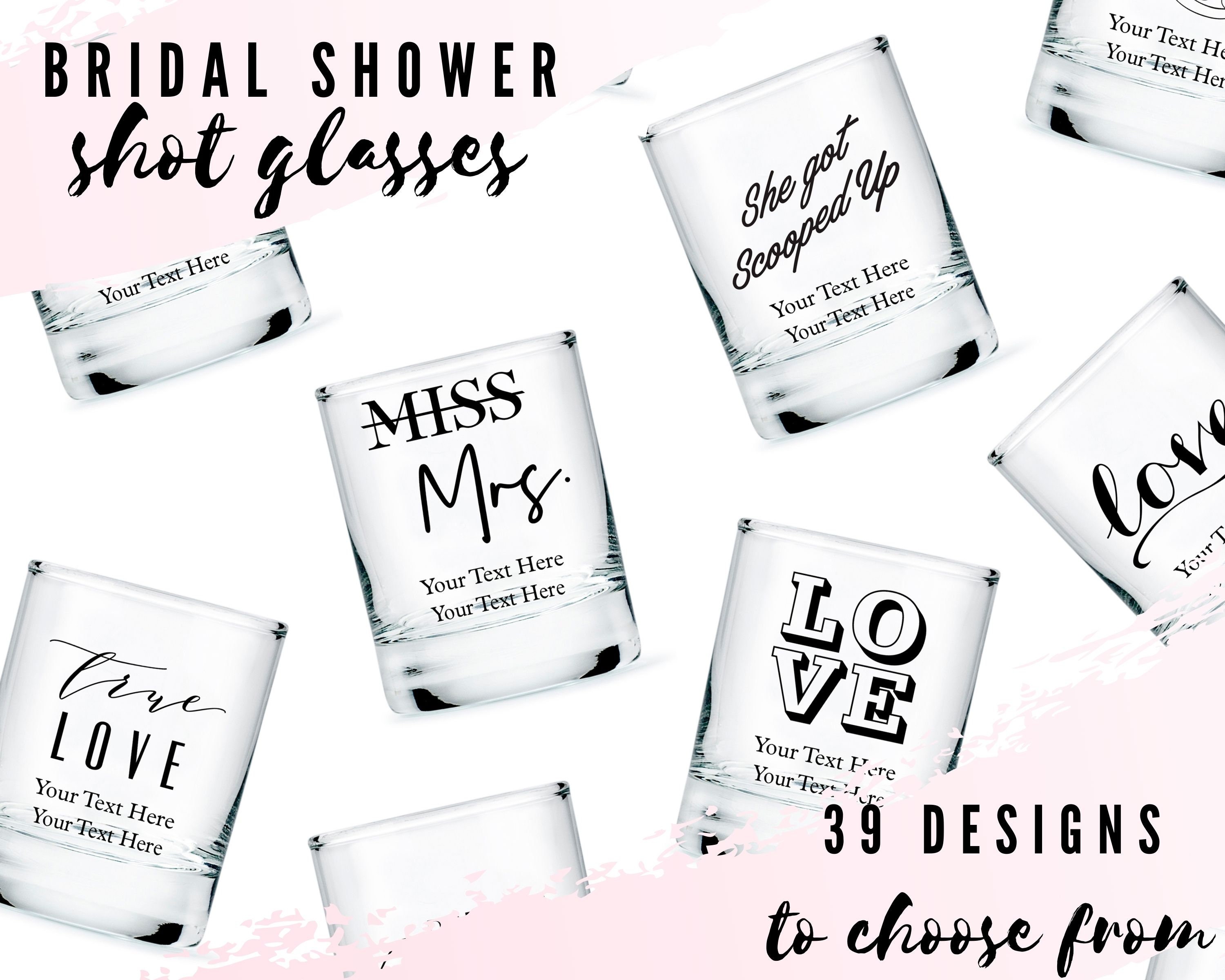 Custom Bridal Shower Large Stemless Wine Glasses 39 Designs to Choose From  Personalized Wine Glass Custom Bridal Shower Party Favor 