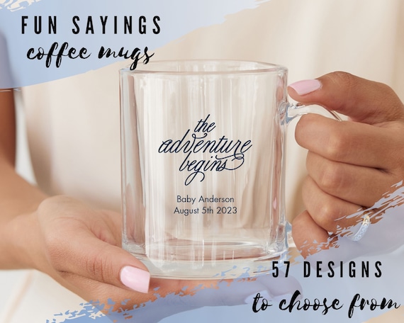 Custom Party Glass Coffee Mugs 57 Designs to Choose From