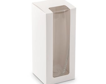 Caja de regalo de vidrio de champán sin tallo - Caja de regalo con ventana transparente - Caja de regalo para flautas de champán sin tallo