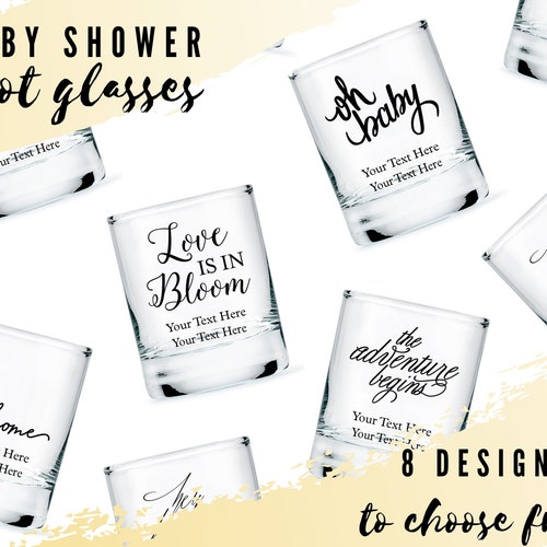 Custom Baby Shower Shot Glasses 8 Designs to Choose From Etsy