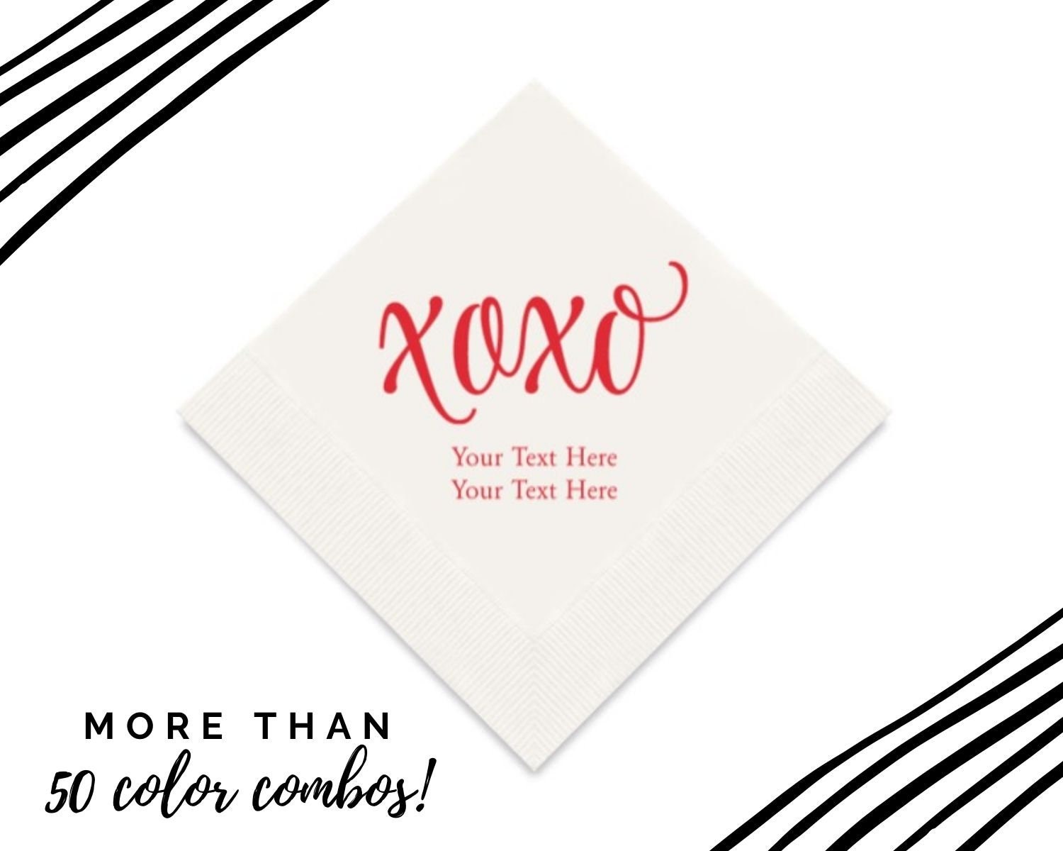 XOXO Print Napkins Paper Party Napkin Custom Wedding Etsy UK