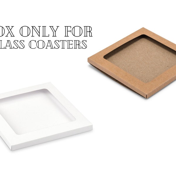 Glass Coaster Gift Boxes - Gift Box For Glass Coasters - Kraft or White Glass Coaster Gift Boxes