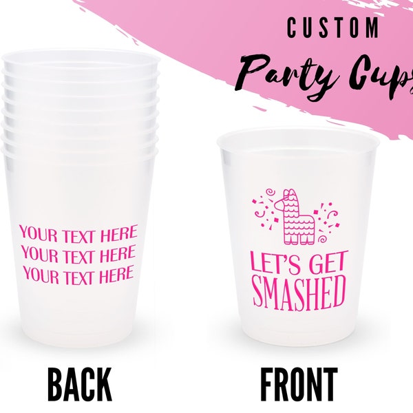 Tasses personnalisées - Let's get Smashed - Lot de 8 tasses personnalisées - Tasses fête d'anniversaire - Tasses 21e anniversaire - EVJF
