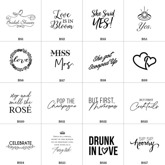 Custom Bridal Shower Large Stemless Wine Glasses 39 Designs to Choose From  Personalized Wine Glass Custom Bridal Shower Party Favor 