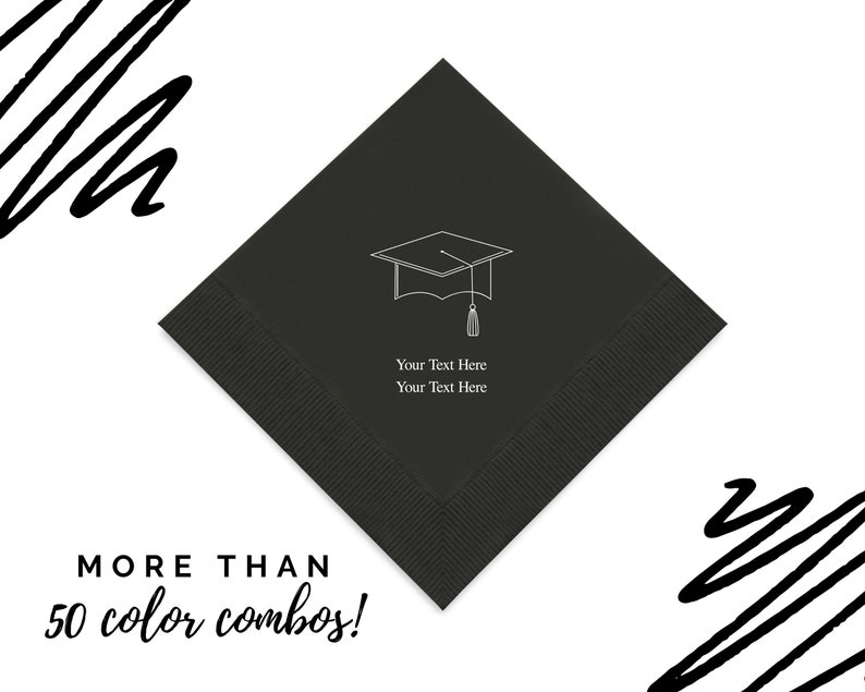 Custom Graduation Napkins Personalized Grad Napkins Etsy