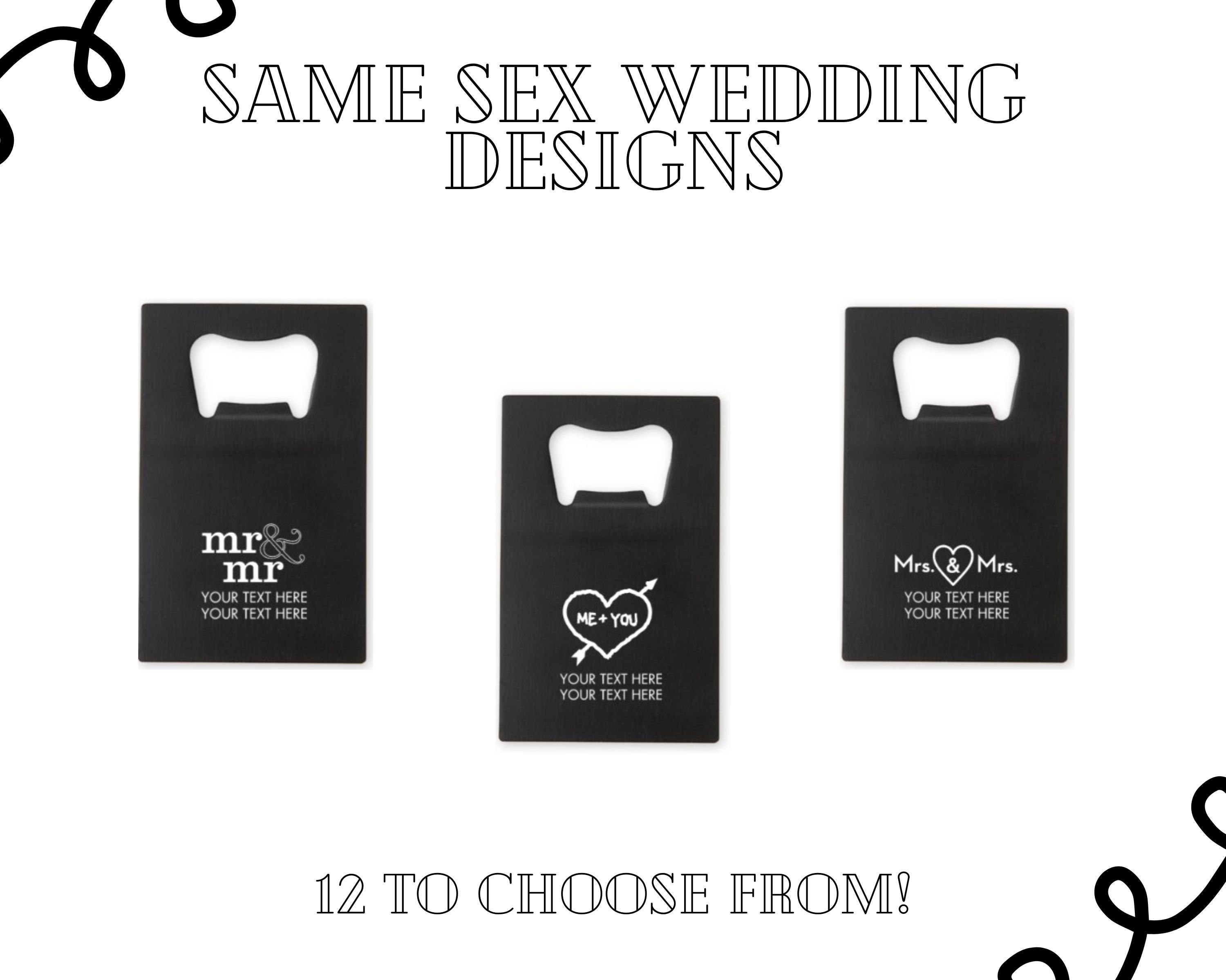 Custom Same Sex Wedding or Engagement Black Metal Bottle pic