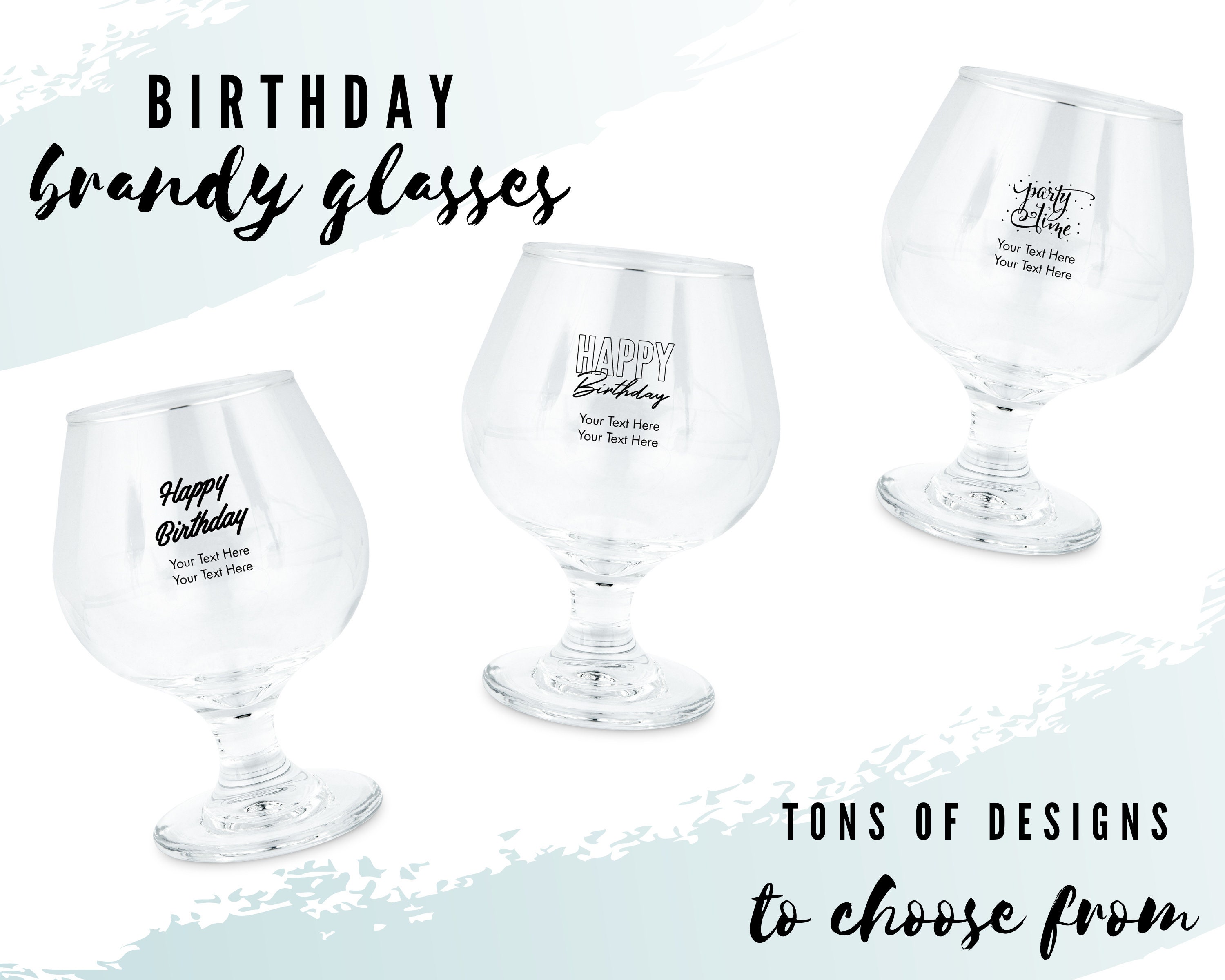 Set De 2 Verres à Cognac / Brandy, Soufflés à La Bouche, Légèrement Versicolores / Miroir, Italie