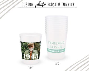 Personalized Photo Plastic Party Cups - Custom Logo 16oz. Party Cups - Personalized Party Cups - Design Your Own Cups - Birthday Party Cups