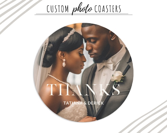 Custom Photo Coasters - Personalized Photo Wedding Coasters - Custom Pulpboard Coasters - Milestone Birthday Coasters - Custom Logo Coasters
