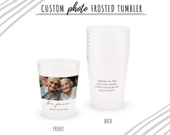 Personalized Photo Plastic Party Cups - Custom Logo 16oz. Party Cups - Personalized Party Cups - Design Your Own Cups - Birthday Party Cups