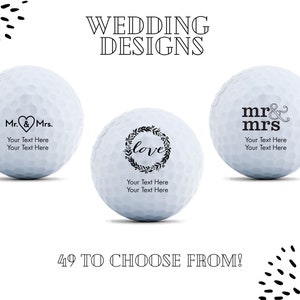 Custom Wedding Favor Golf Balls - 49 Designs to Choose From - Personalized Golf Balls - Custom Unique Wedding Favor - Golf Course Reception