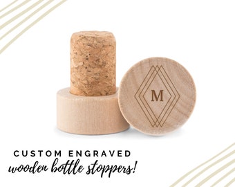 Personalized Initial Reusable Bottle Stopper - Wedding Bottle Stopper - Custom Wedding Favor - Engagement Party Favor - Custom Cork Stopper