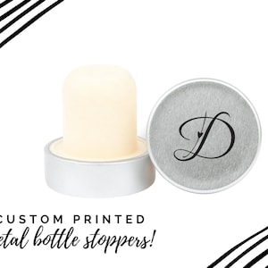 Custom Heart Initial Bottle Stopper - Wedding Bottle Stoppers - Wedding Favor - Party Favor - Metal Bottle Stopper - Reusable Metal Stopper
