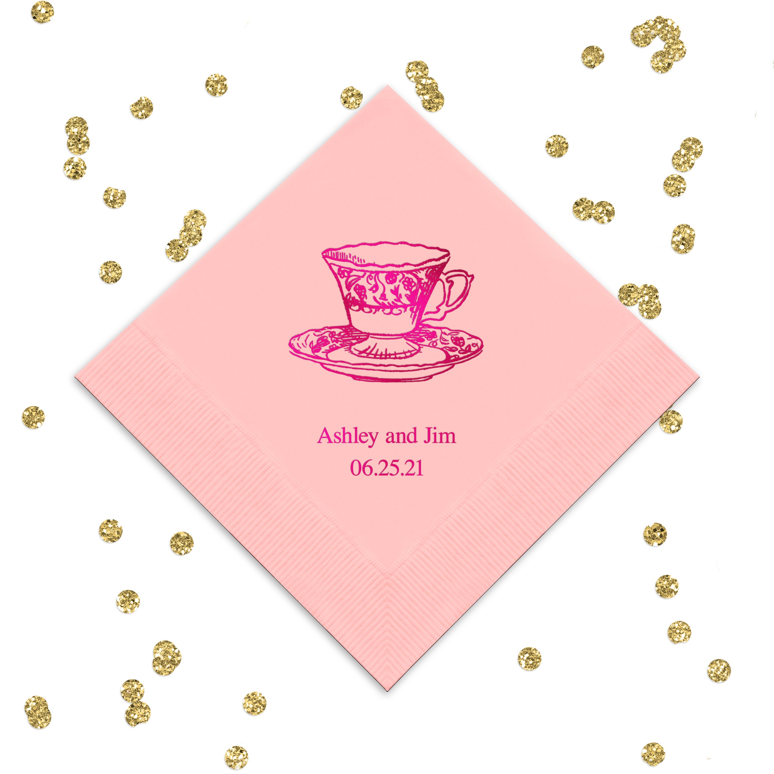 Set of 100 Vintage Tea Cup Design Napkins Paper Napkin Tea Etsy