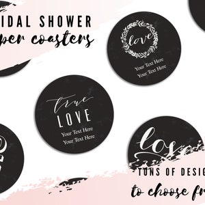 Round Bridal Shower Paper Coasters - Tons of Designs to Pick From - Personalized Coasters - Custom Bridal Party Favor - Miss to Mrs - Yes