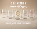 Custom Wedding Stemless Small Wine Glasses - 49 Designs to Choose From - Useful Wedding Favor - Guest Favor - Wedding Bar - Vineyard Wedding