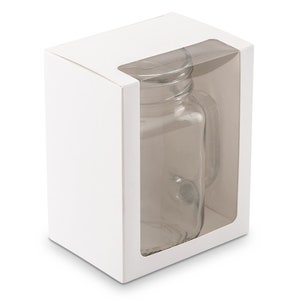 Mason Drink Jar Gift Box - Gift Box with Clear Window - Gift Box For Mason Drinking Jar Glasses - 16 oz Mason Jar Gift Box