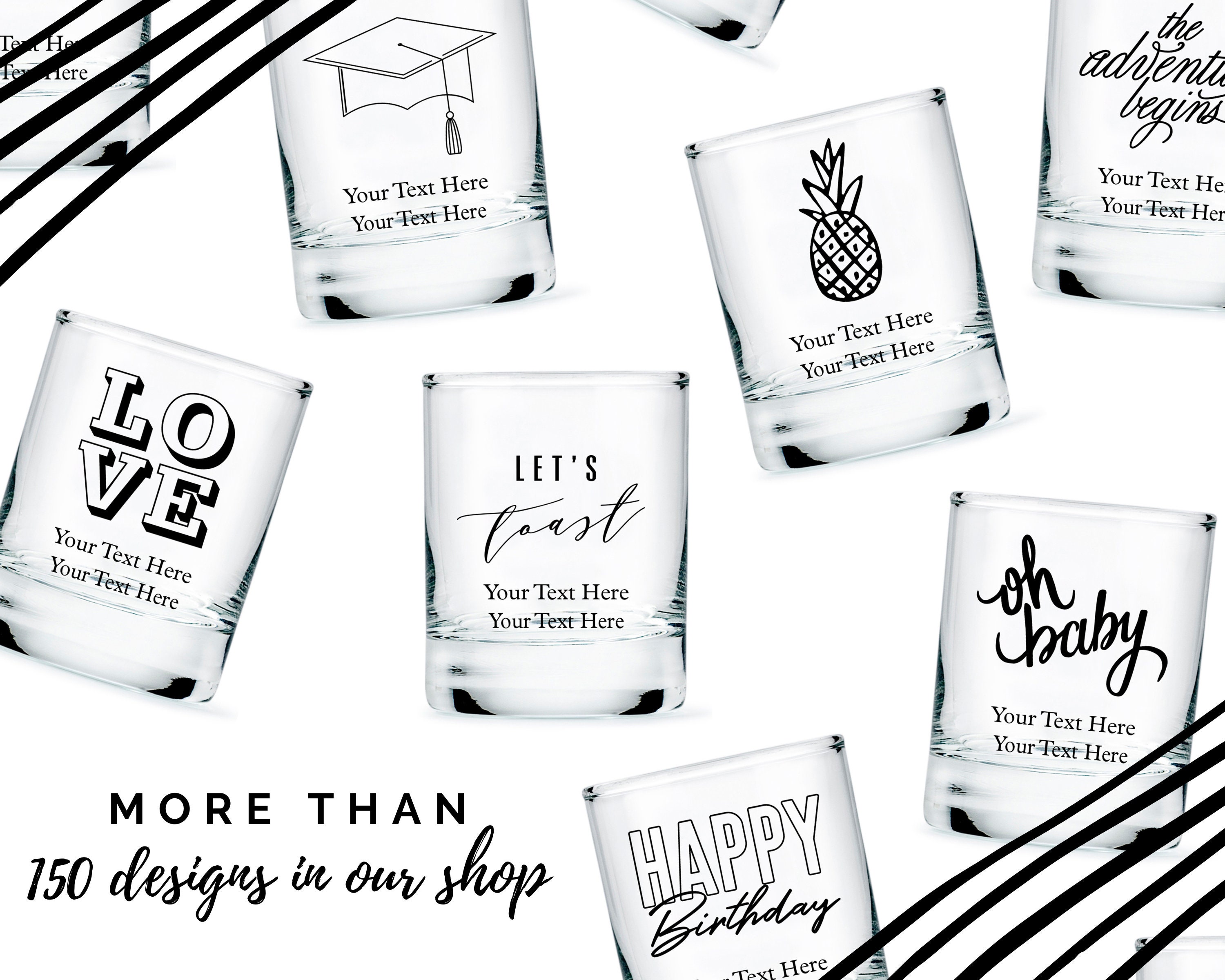 Custom Celebration of Life Shot Glasses 10 Designs to Choose Etsy Canada