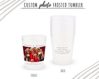8PCS Personalized Party Cups - Any Logo or Any Photo Party Cups - 16oz Shatterproof Party Cups - Bachelorette Party Cups - Party Decoration