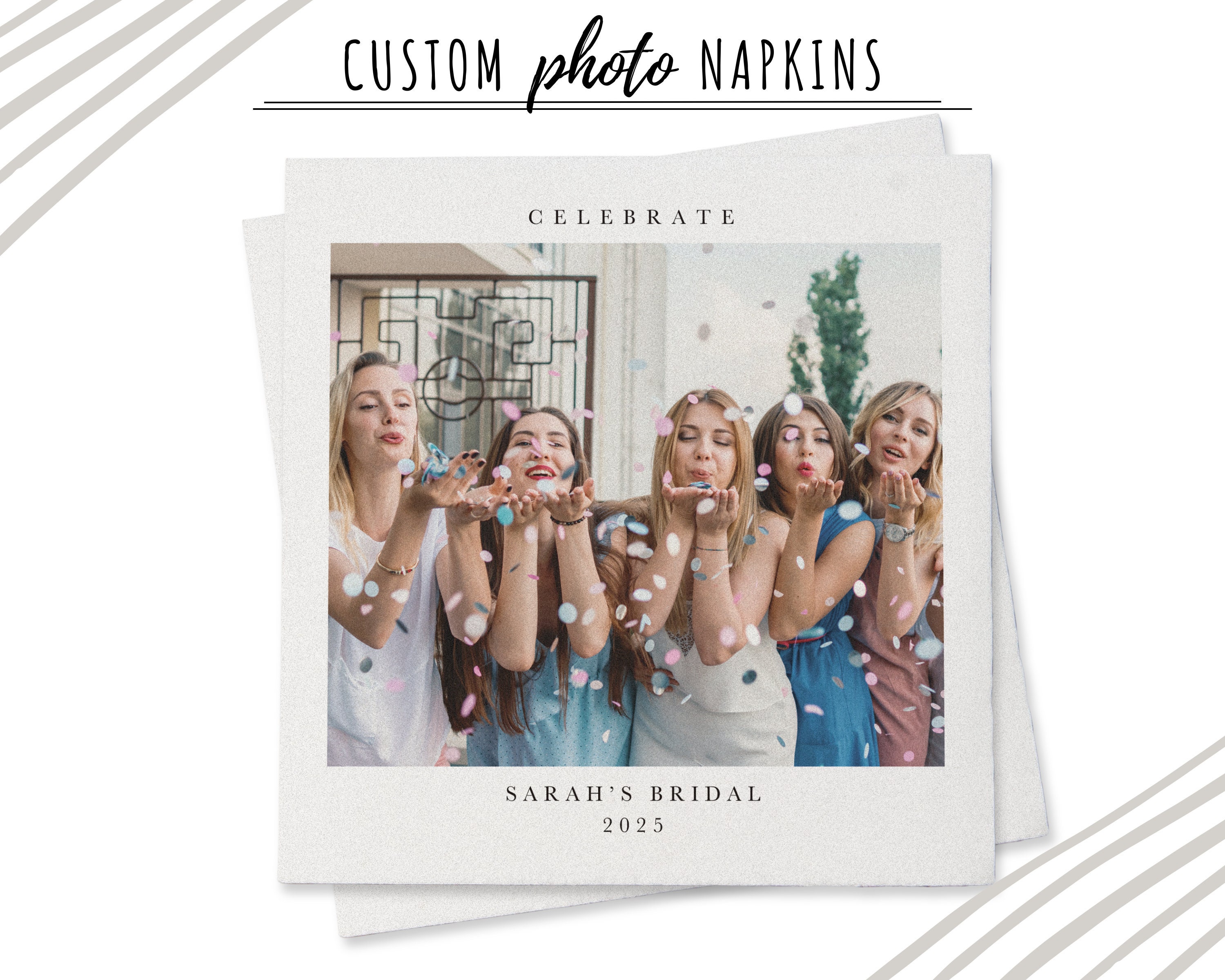Custom Bridal Shower Napkins - Personalized Photo Wedding Napkins - Custom Wedding Napkins - Unique Birthday Napkins - Custom Logo Napkins