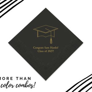 Tovaglioli di laurea personalizzati - Tovaglioli di laurea personalizzati - Convocazione - Cocktail - Pranzo - Festa di laurea - Laurea universitaria - 50 tovaglioli