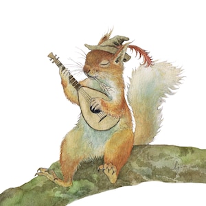 Red Squirrel Bard Print