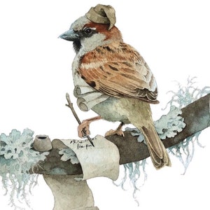 Sparrow Scribe Print