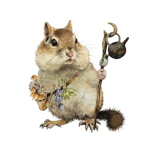 Chipmunk Wood Witch Print