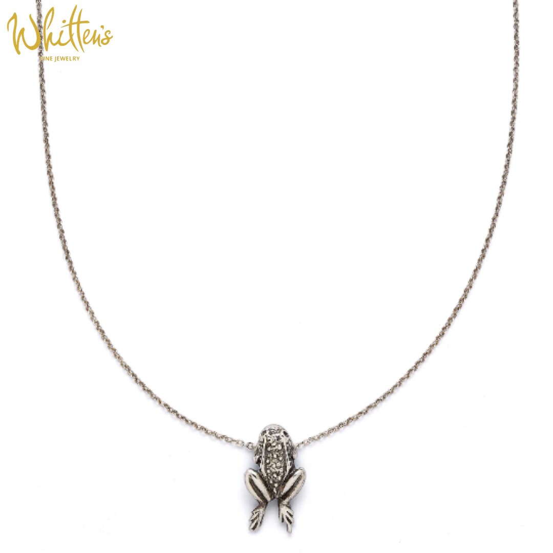Frog Necklace Handcrafted in Sterling Silver From Our Mystic