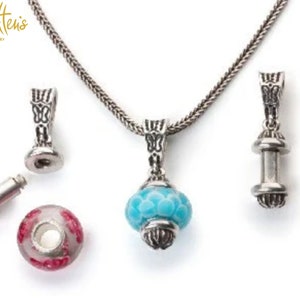Pendant for Beads  &#39;Juliet&#39; by WHIMSY™ Sterling Silver Interchangeable fits many Trollbeads, Pandora,  Chamilia, more