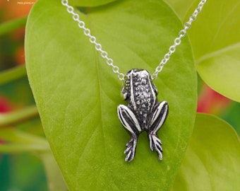 Frog Necklace Handcrafted in Sterling Silver from our Mystic Creature line, Frog Legs