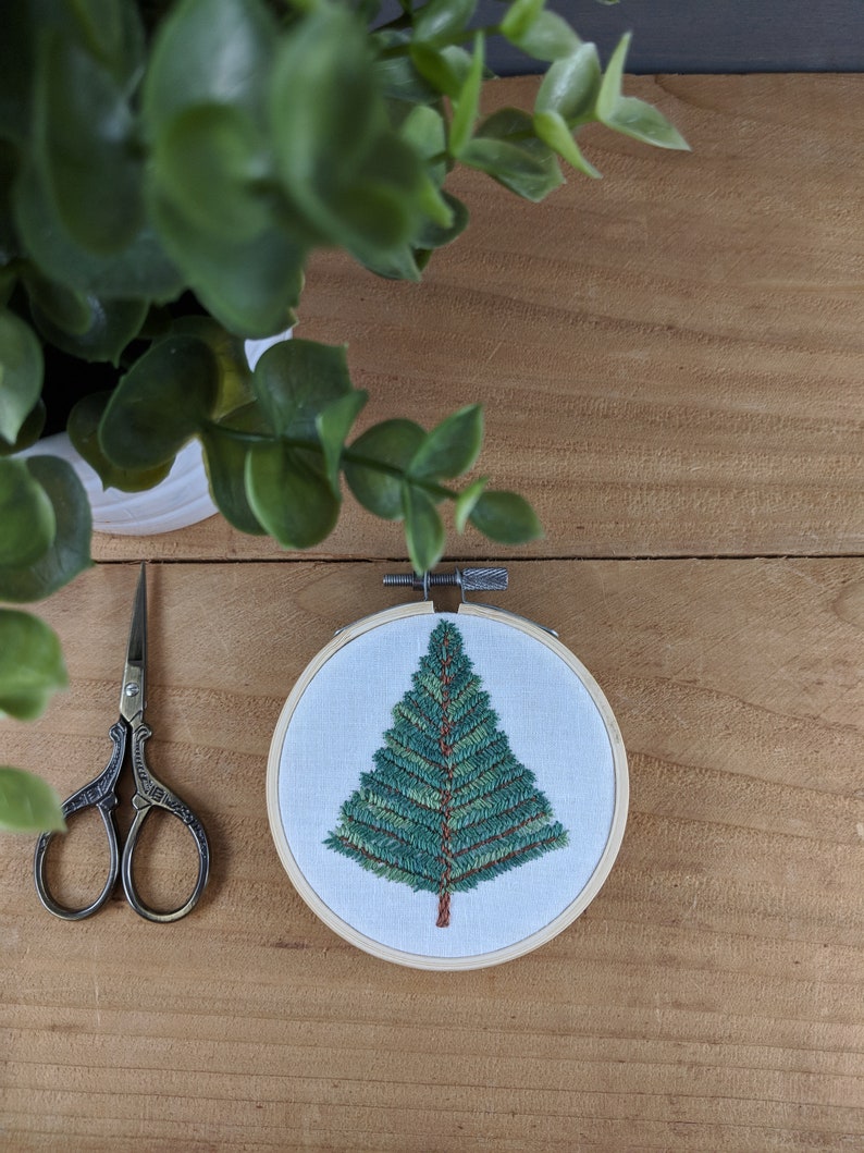 Pine Tree hand embroidery 3 inch wooden Embroidery hoop | Etsy