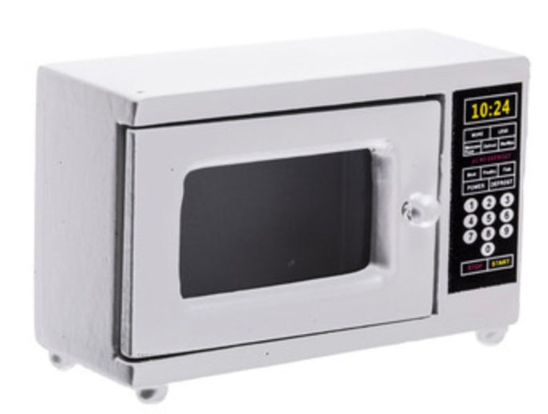 Replica Tiny Microwave Oven. Mini White Microwave Miniature Microwave Oven