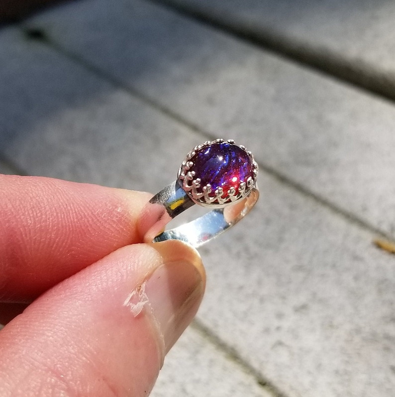 Opal 10X12mm Oval Blue Topaz Accent Combination 925 Sterling Silver Ring Size 8