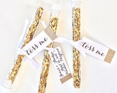 Confetti Wands with Custom Tags and Ribbon - Wedding Party Favors - PERSONALIZED