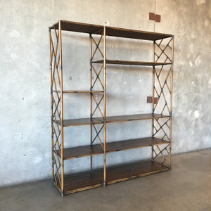 Vintage Metal Bamboo Etagere Shelf (47HR8F) ***ASK for SHIPPING QUOTE***