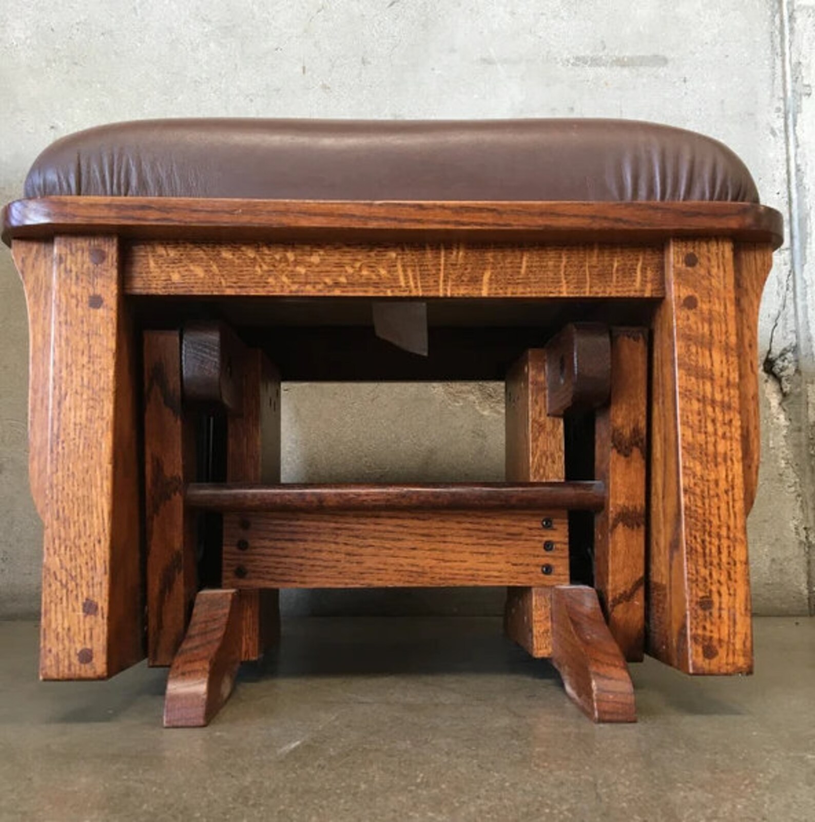 SALE Mission Style Oak Glider Rocker with Gliding Foot Stool Etsy