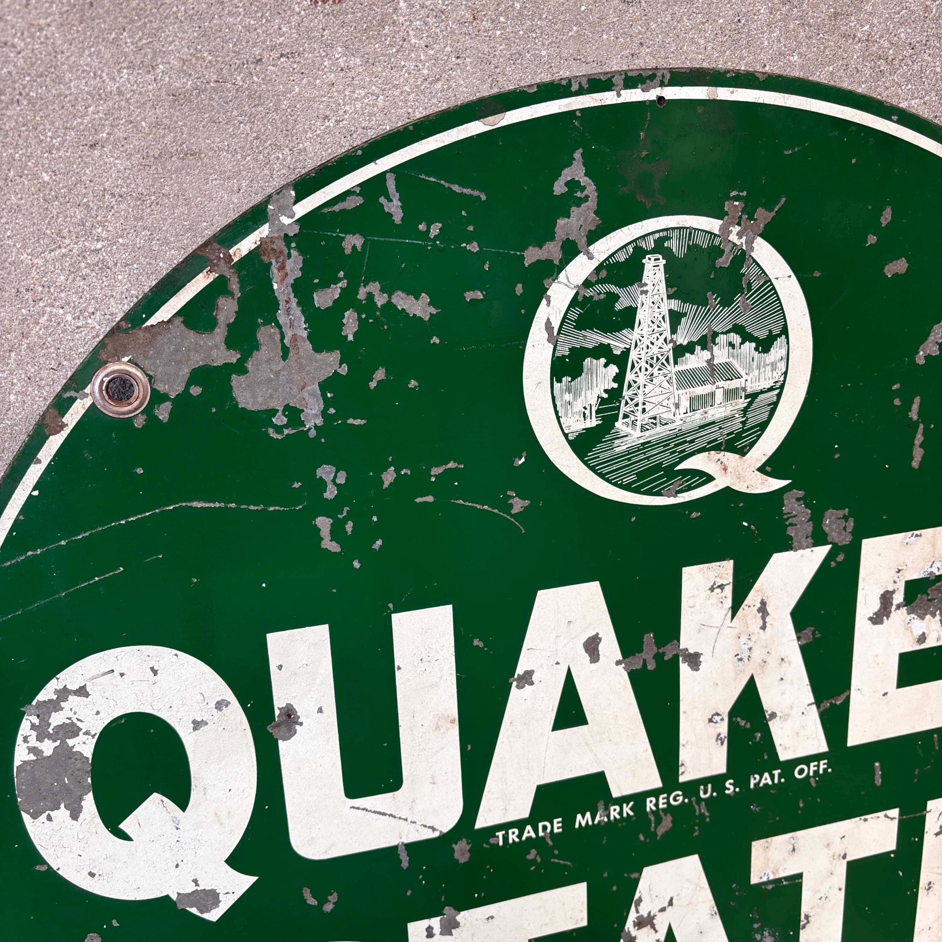 Vintage Quaker State Motor Oil Double Sided Sign ( KJND99) ***ASK
