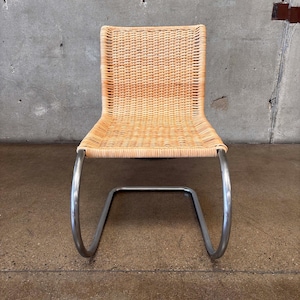 Early 1970&#39;s Miles Van Der Rohe Chrome & Rattan For Knoll MR10 Chair #3 (E6N51N) ***ASK for SHIPPING QUOTE***