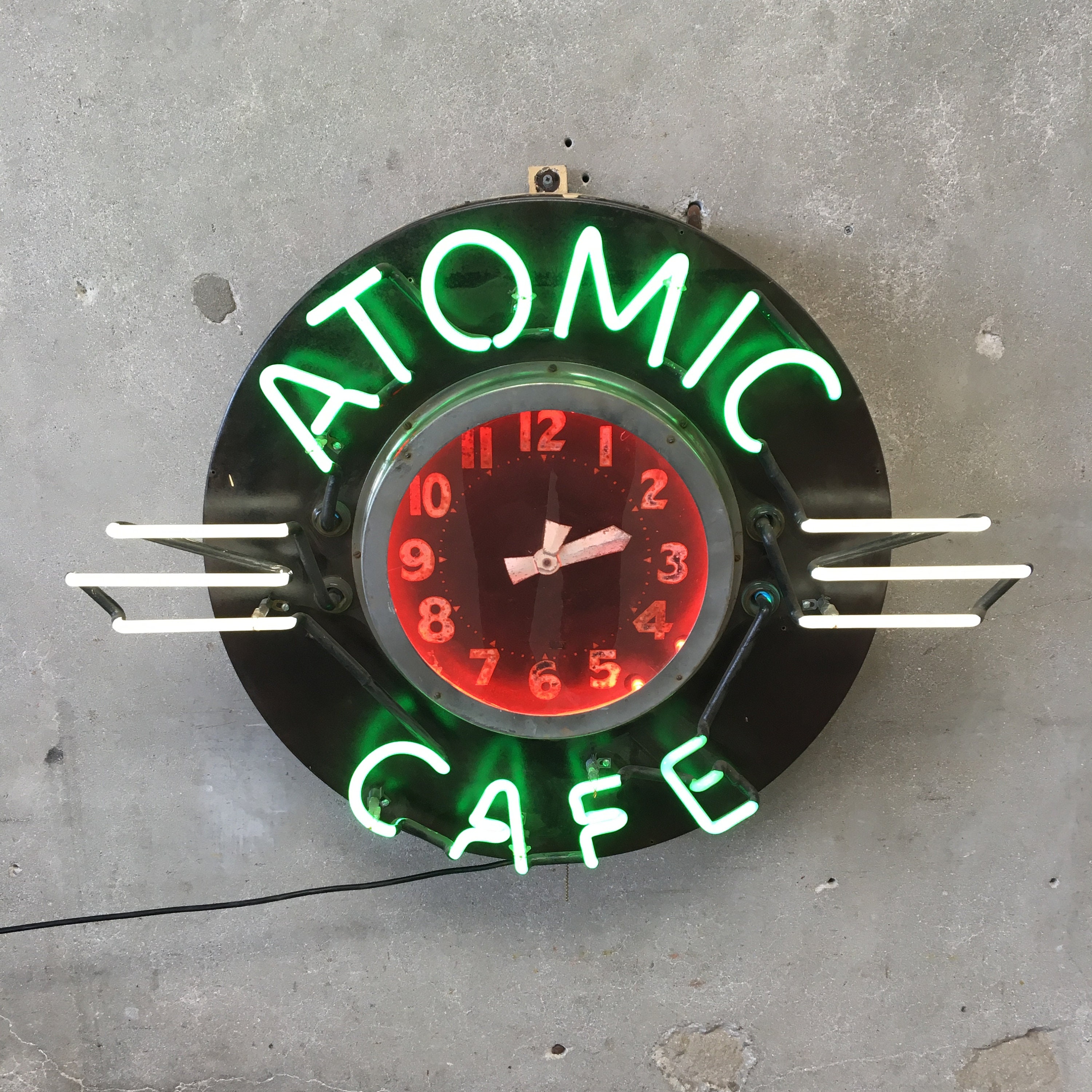HOme 16″ Farmer's Market Fresh Cherries Neon Clock – Purple Vintage Diner Decor