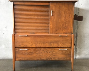 Vintage Heywood Wakefield 1960's Gentleman's Tambour Chest (K2GEES) ***See Listing Details For Info On Shipping***