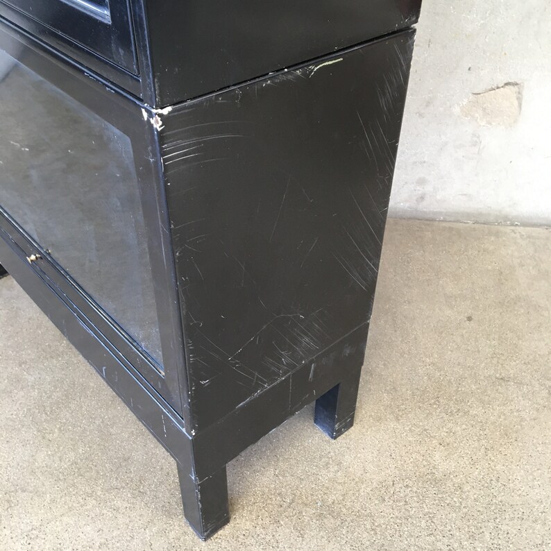 Vintage Black Metal Barrister Bookcase / Lawyers Bookcase Etsy