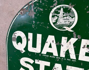 Vintage Quaker State Motor Oil Double Sided Sign ( KJND99) ***ASK