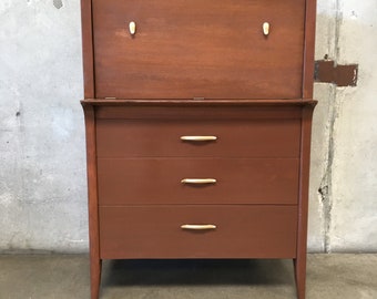 Mid Century Profile Drexel Highboy (4EZ7T5) ***See Listing Details For Info On Shipping***