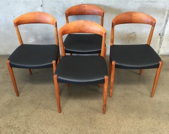 Set of Four Danish Modern Teak Dining Chairs By Knud Andersen (XY1Z38) ***See Listing Details For Info On Shipping***