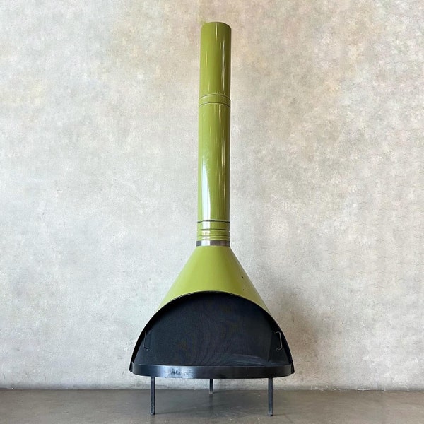 Vintage Mid Century Modern Green Porcelain Enamel Finish Preway Fireplace (RQH1SD) ***See Listing Details For Info On Shipping***