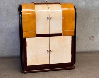 Art Deco Dry Bar With Three Storage Compartments (4WAVJT) ***ASK for SHIPPING QUOTE***