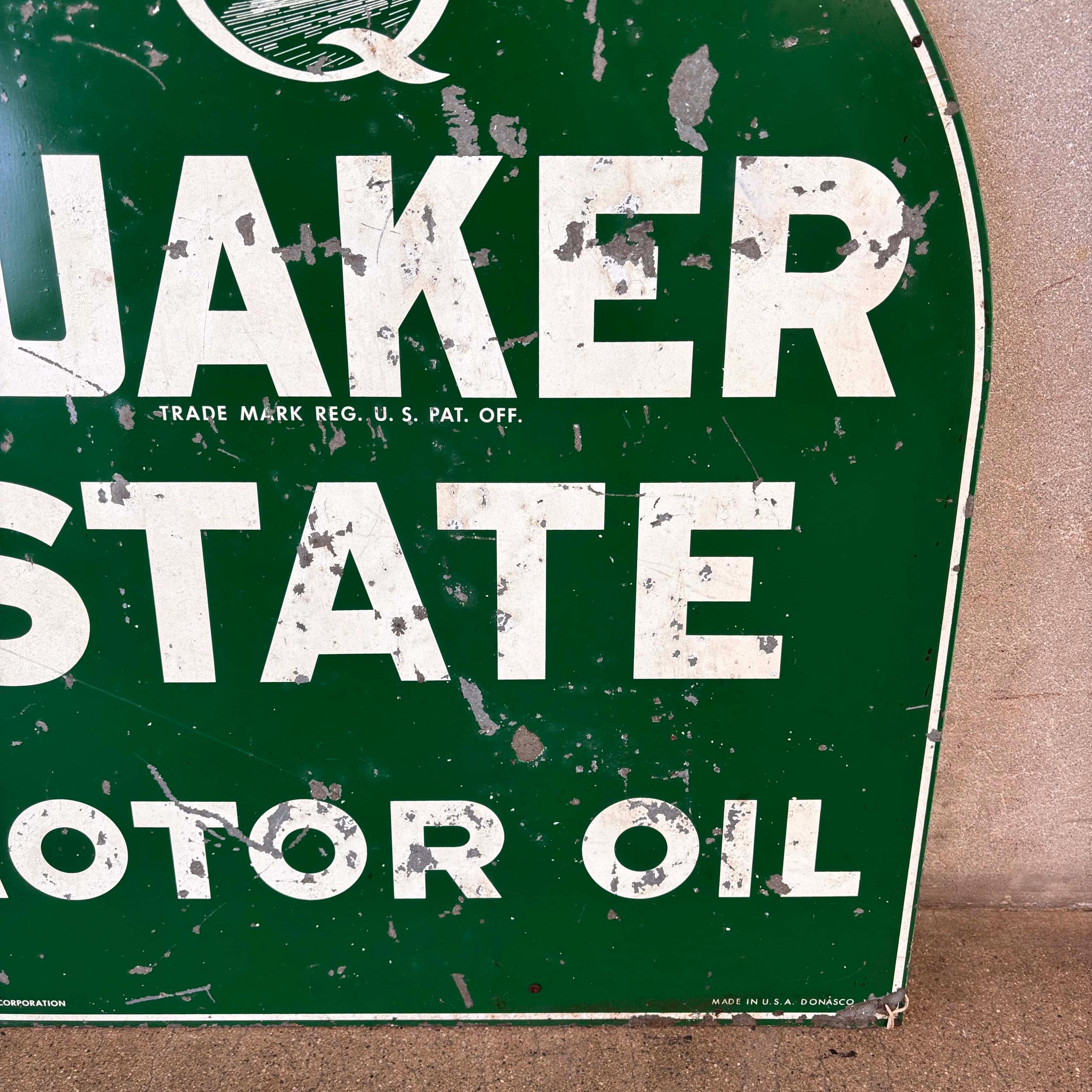 Vintage Quaker State Motor Oil Double Sided Sign ( KJND99) ***ASK