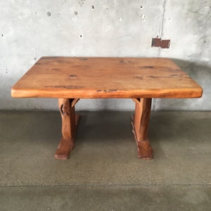 Solid Table w/Raw Base & Inlaid Resin In The Style Of J.B Burk (DRUVAZ) ***Ask for SHIPPING QUOTE***